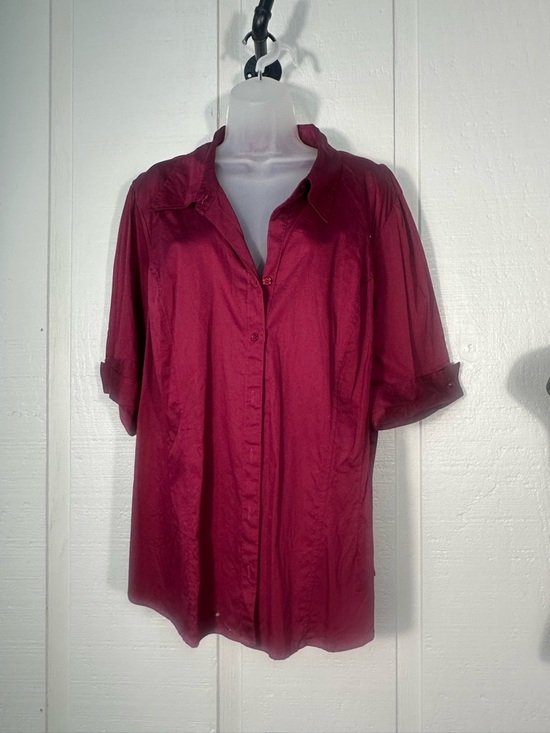 Lane Bryant Tops - Lane Bryant Burgundy Button Down Top Size 22/24 EUC